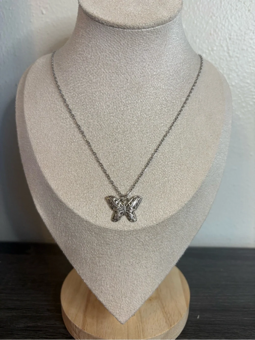 Handmade Silver Butterfly Necklace